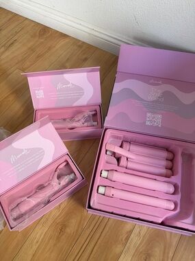Mermade Hair Miracle Pink 5-Piece Styling Wand Set for Women.